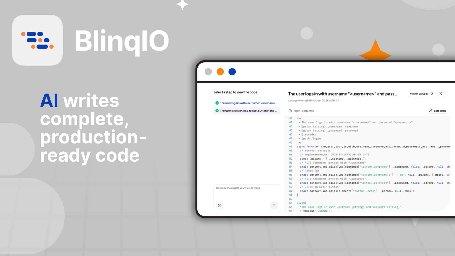 AI Test Engineer by BlinqIO - Screenshot 3 showing product features and functionality