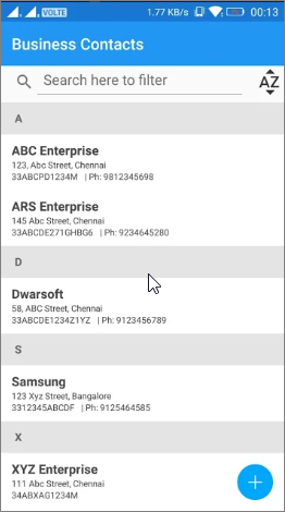 Business Contacts Android App gallery image