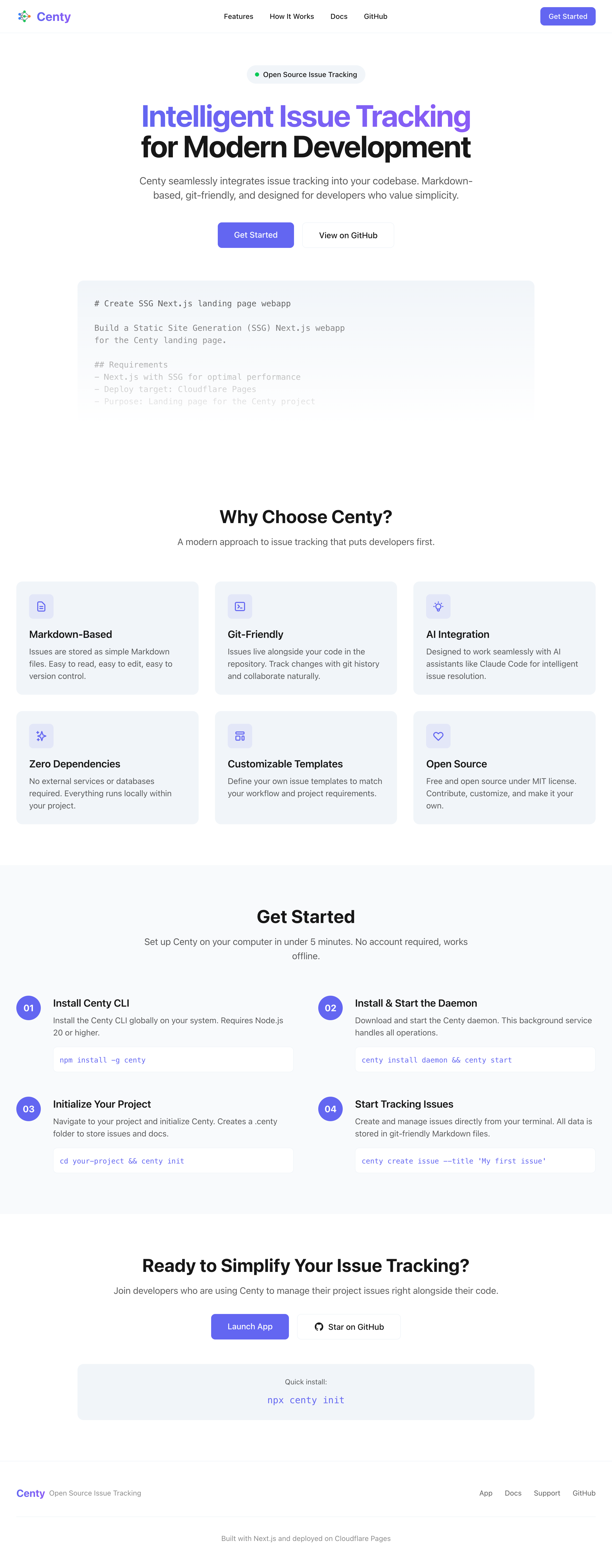 Centy - Main product screenshot demonstrating key features and user interface