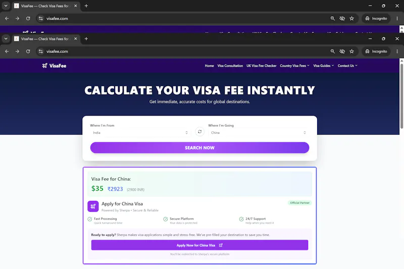 VisaFee screenshot 2