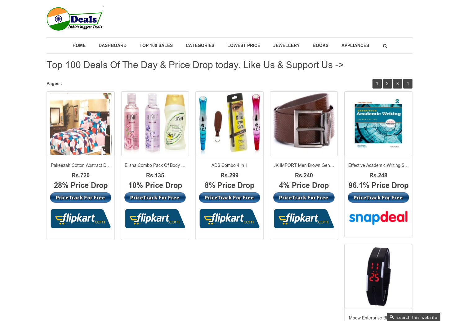Price tracker for Snapdeal.com, Amazon.in , Flipkart.com and Many more