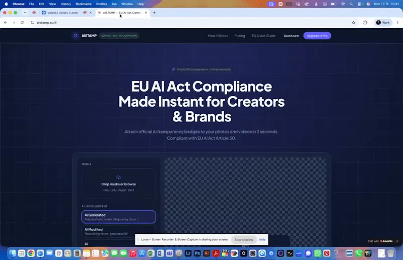 AI Stamp: Trust Badges for AI Content screenshot 1 (video preview)