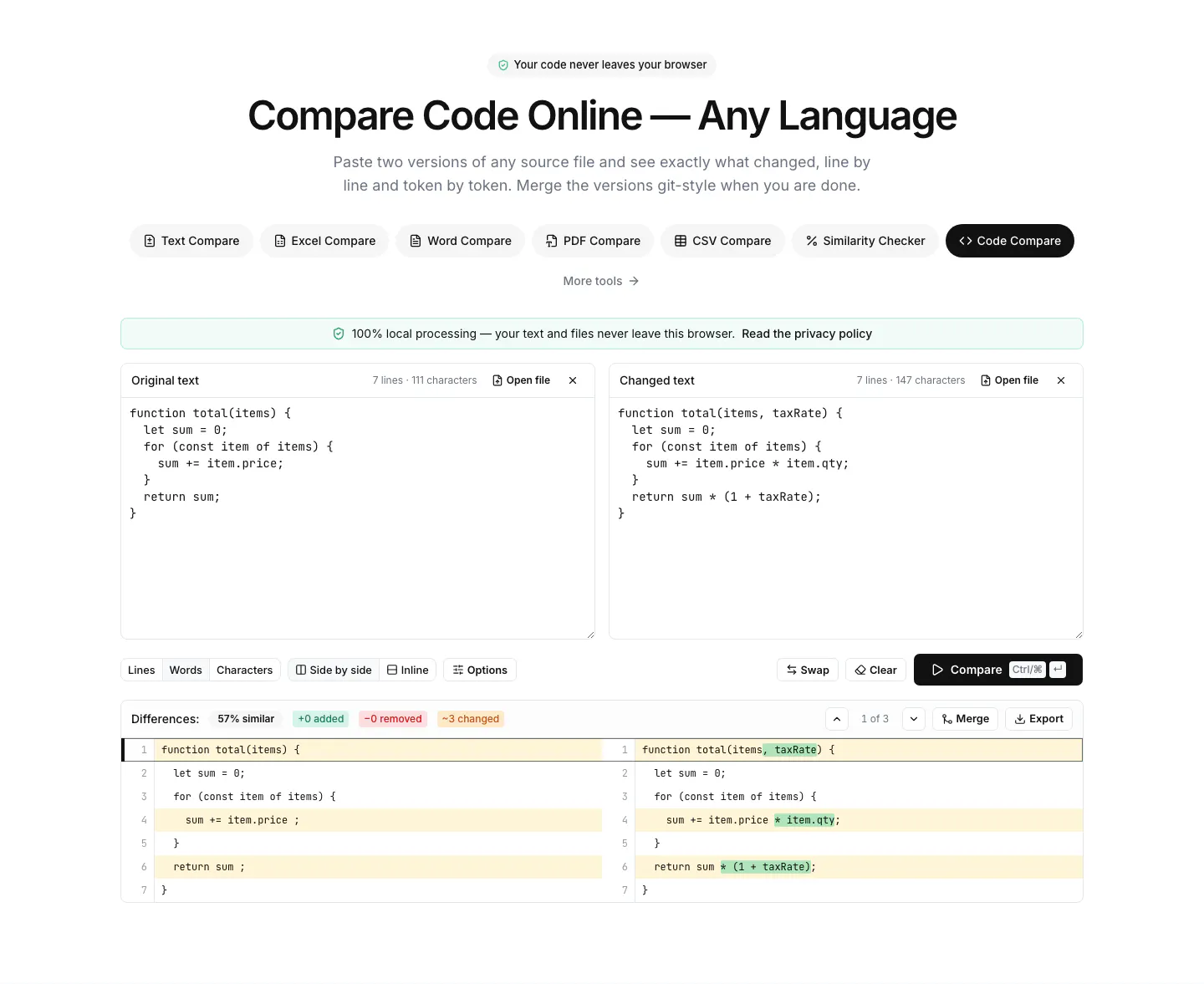 TextCompare gallery image