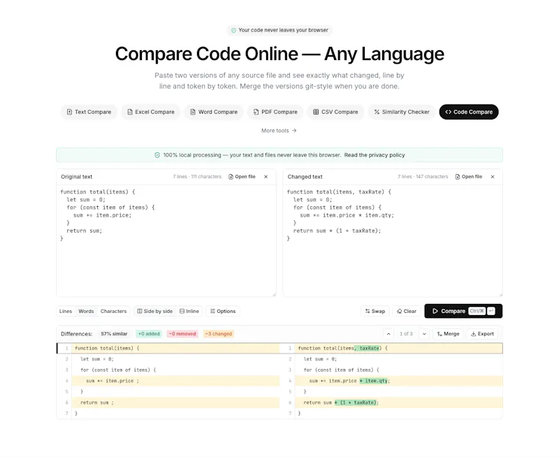 TextCompare screenshot 2