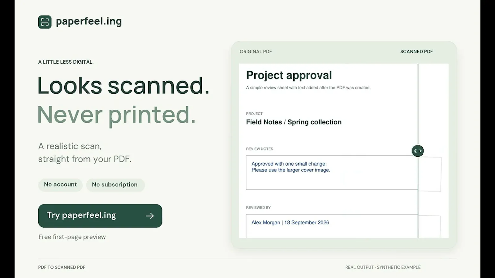 paperfeel.ing screenshot 1 (video preview)