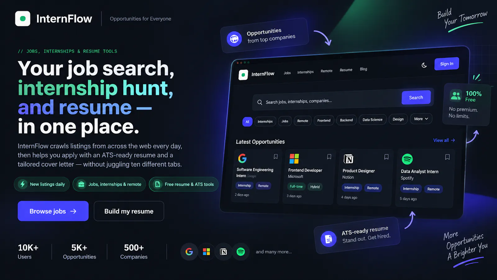 InternFlow screenshot 2