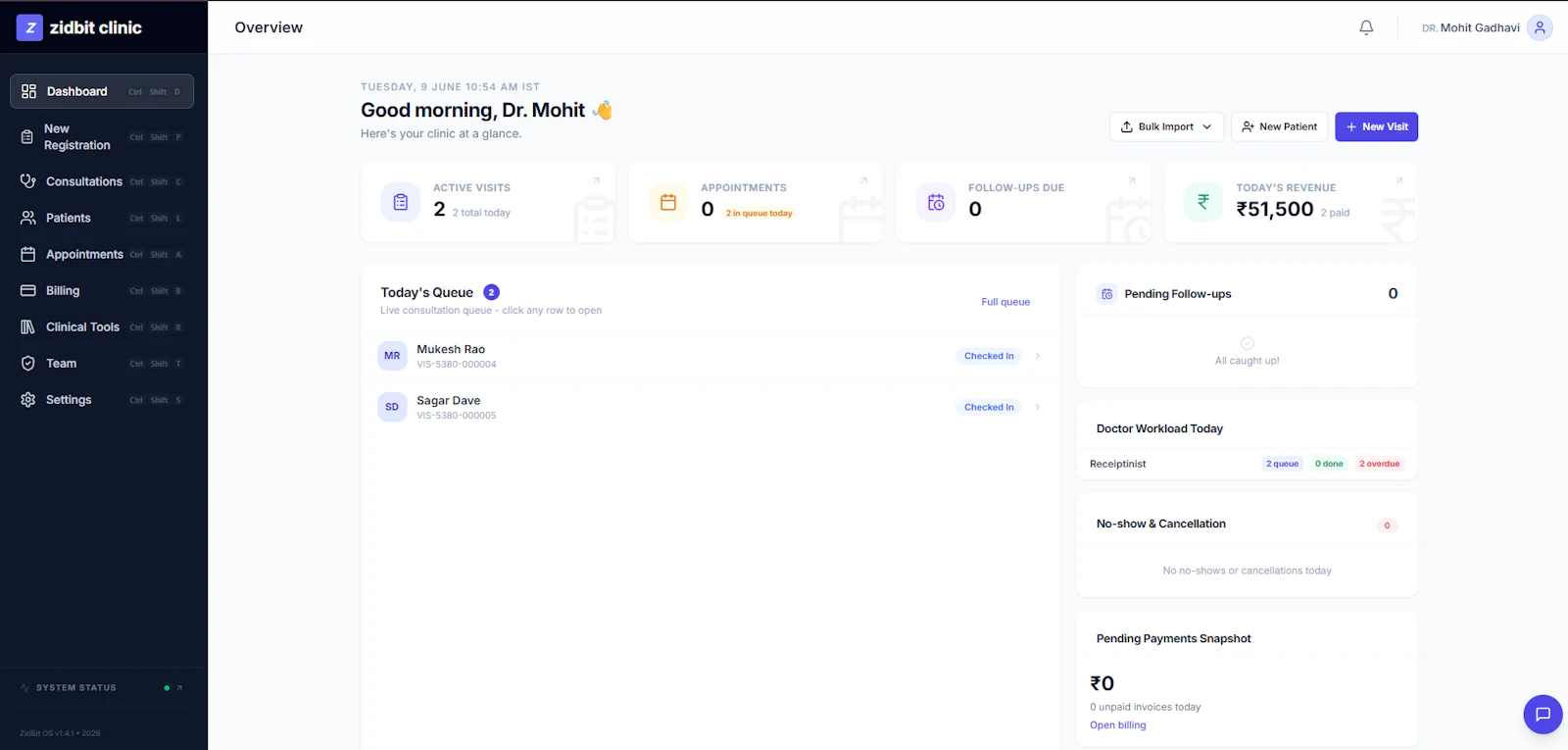 ZidBit Clinic OS  screenshot 1