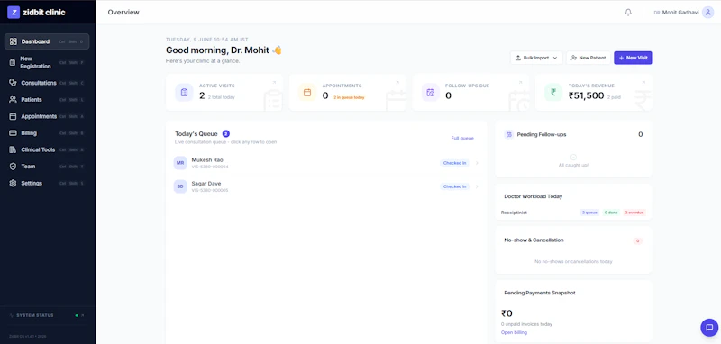 ZidBit Clinic OS  screenshot 1