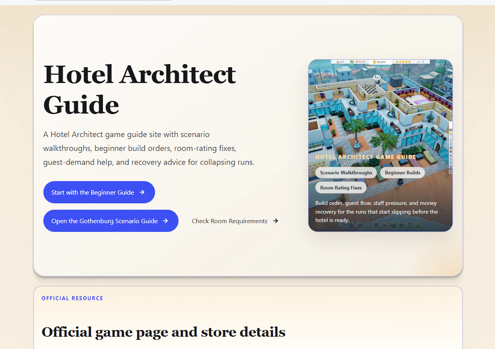 Hotel Architect Guide screenshot 1