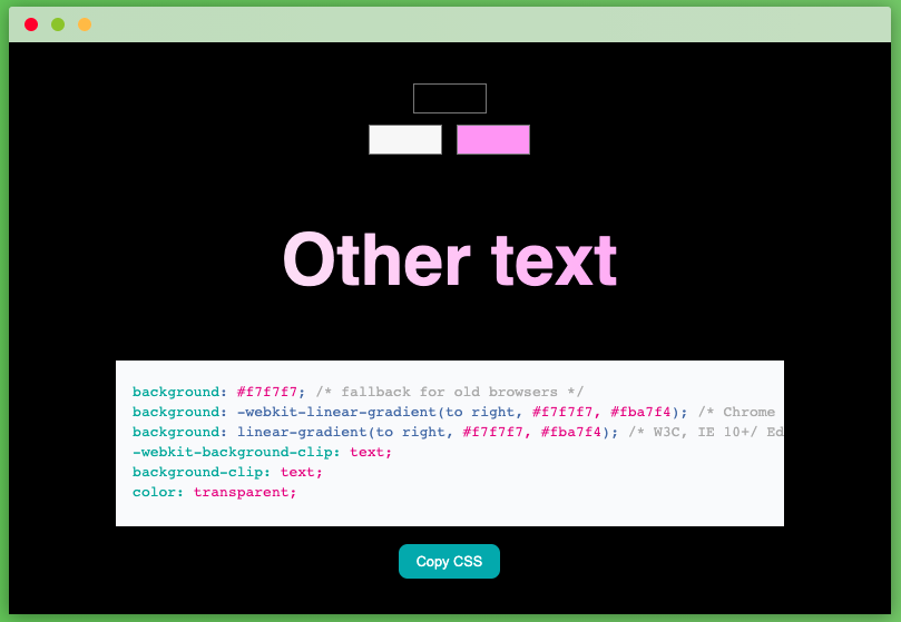 Simple text gradients generator gallery image