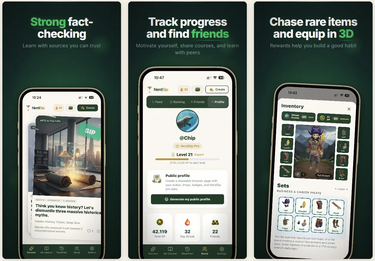NerdSip - Micro Learning App gallery image