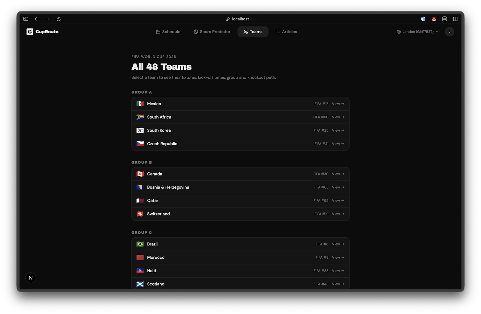 CupRoute - Score Predictor screenshot 5