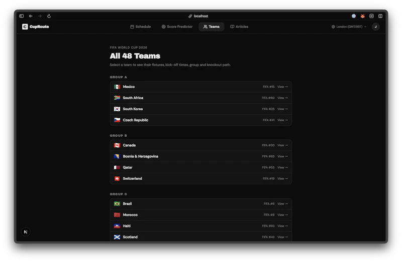 CupRoute - Score Predictor screenshot 5