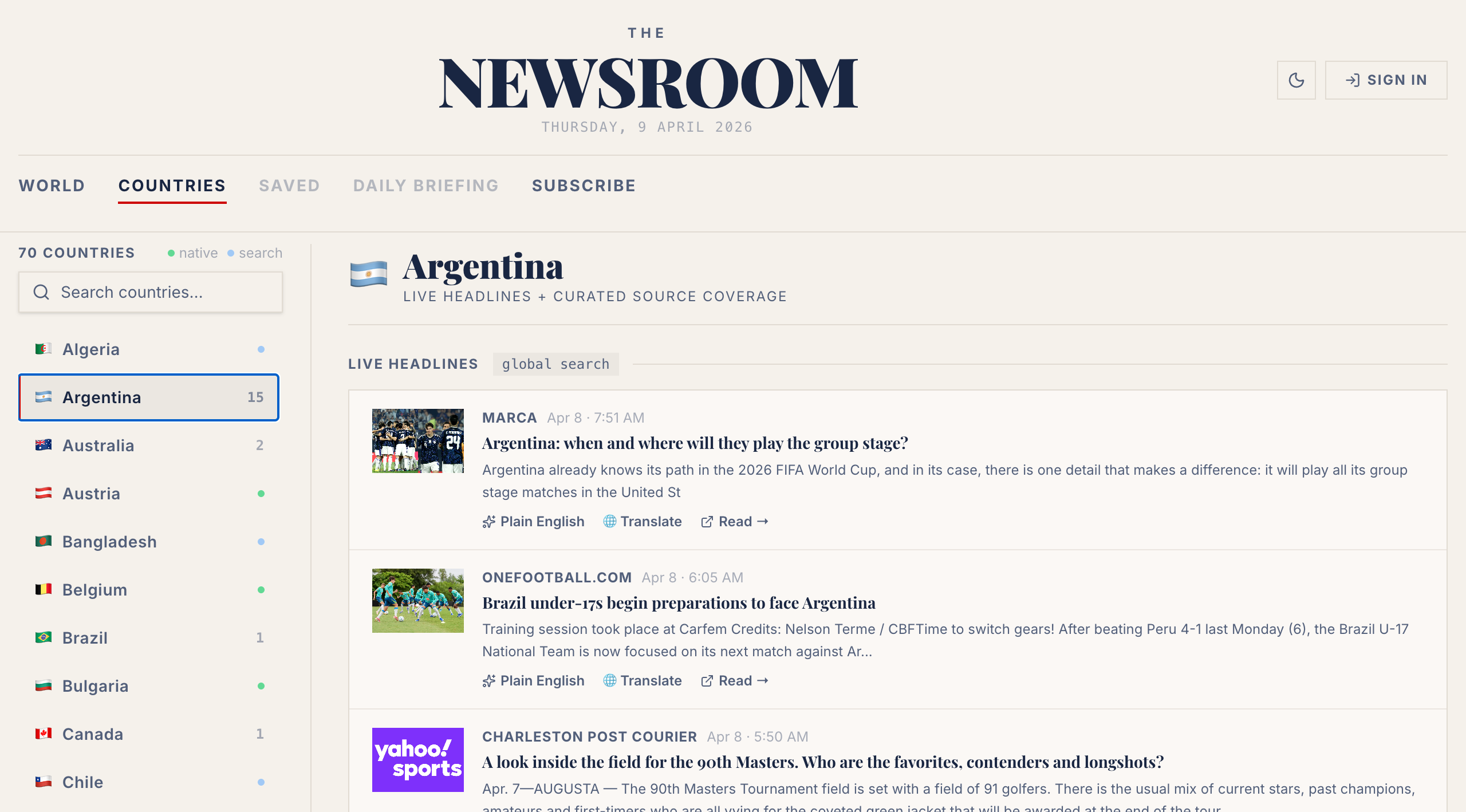 The Newsroom -International Intelligence gallery image