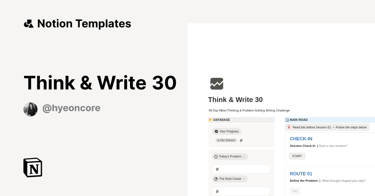Think & Write 30 - Main product screenshot demonstrating key features and user interface