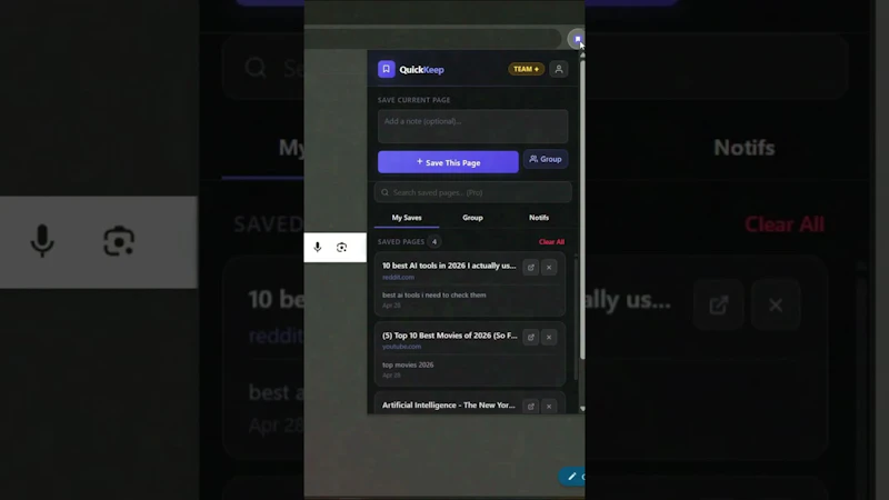 QuickKeep screenshot 1 (video preview)