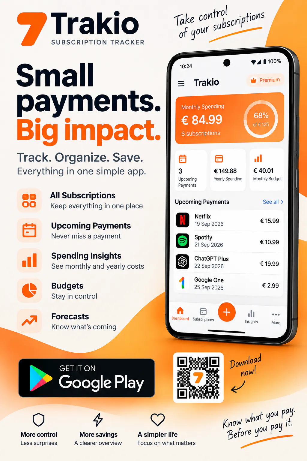 Trakio — Subscription Tracker gallery image