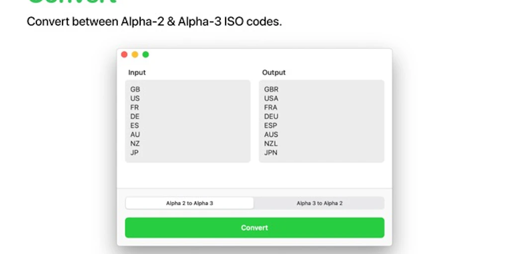 Alpha - ISO Code Converter Latest Launches (2025) | Product Hunt