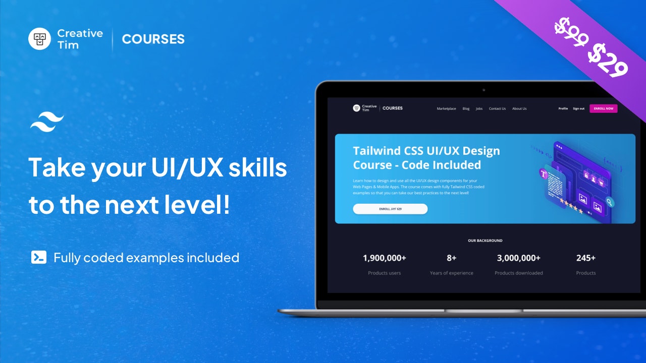 Kursus reka bentuk UI/UX Tailwind CSS media 1