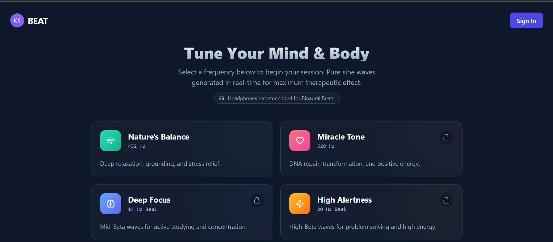 BEAT - Screenshot 2 showing product features and functionality