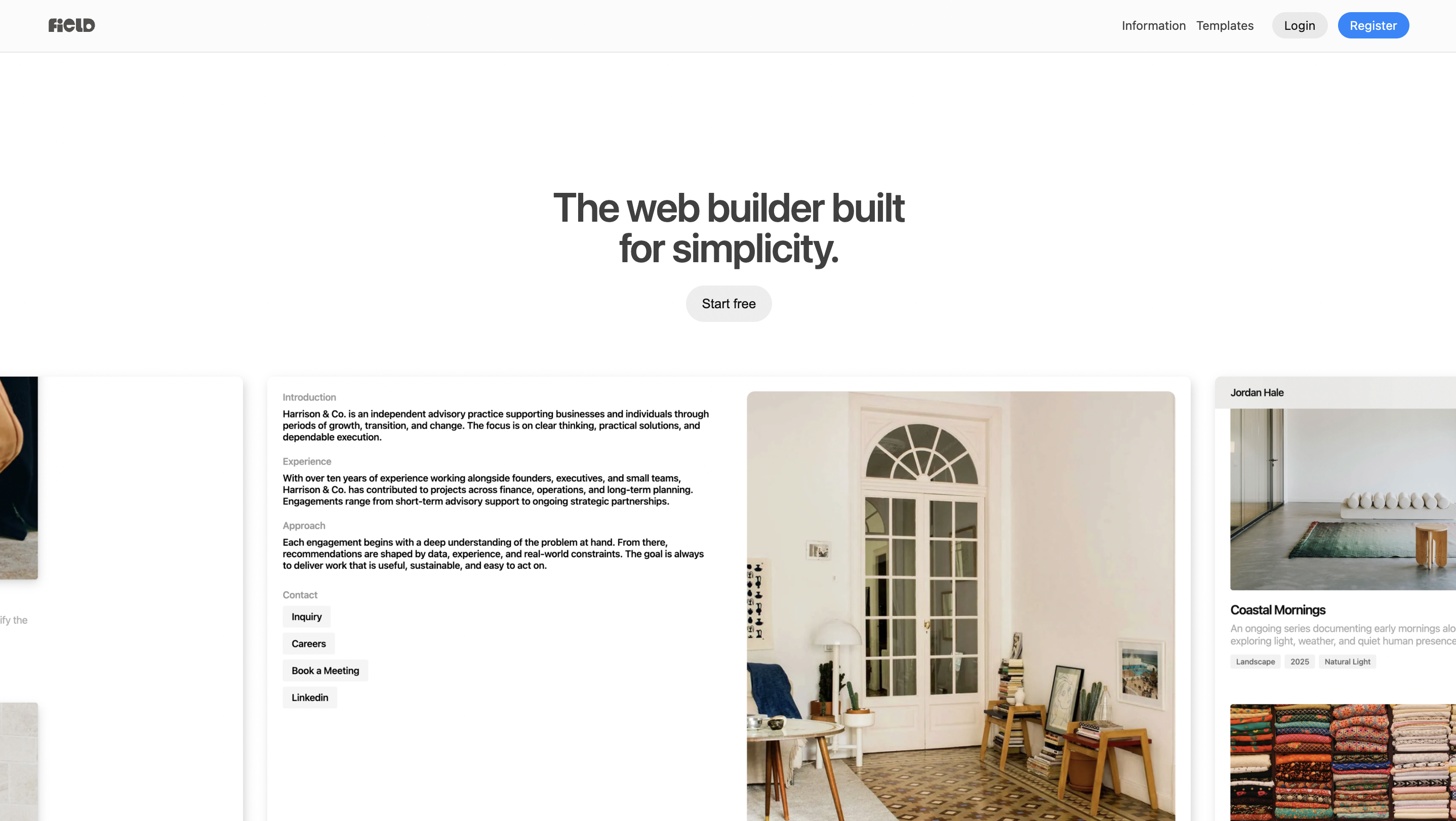 Field Site - Screenshot 2 showing product features and functionality