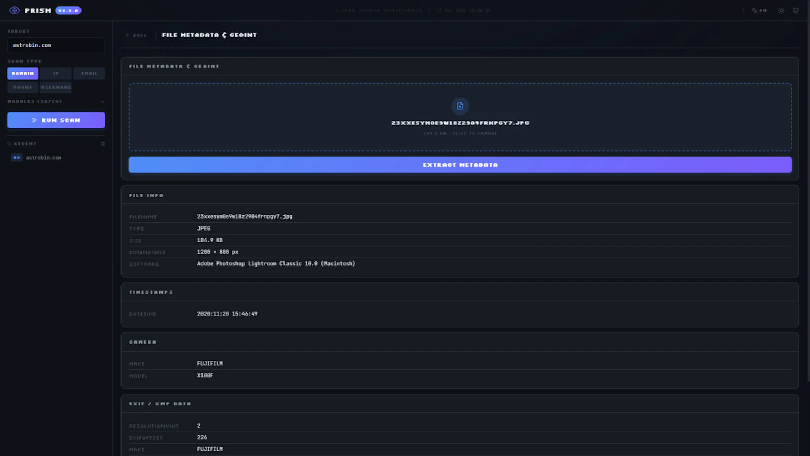 Prism - All-in-one OSINT platform screenshot 12
