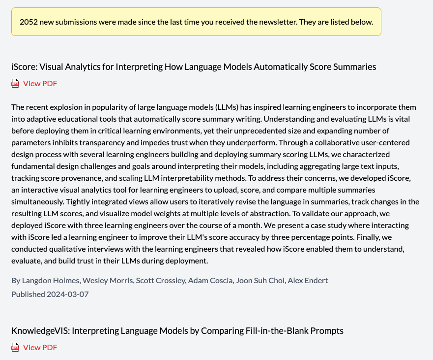 Arxiv Newsletter : research via email media 4