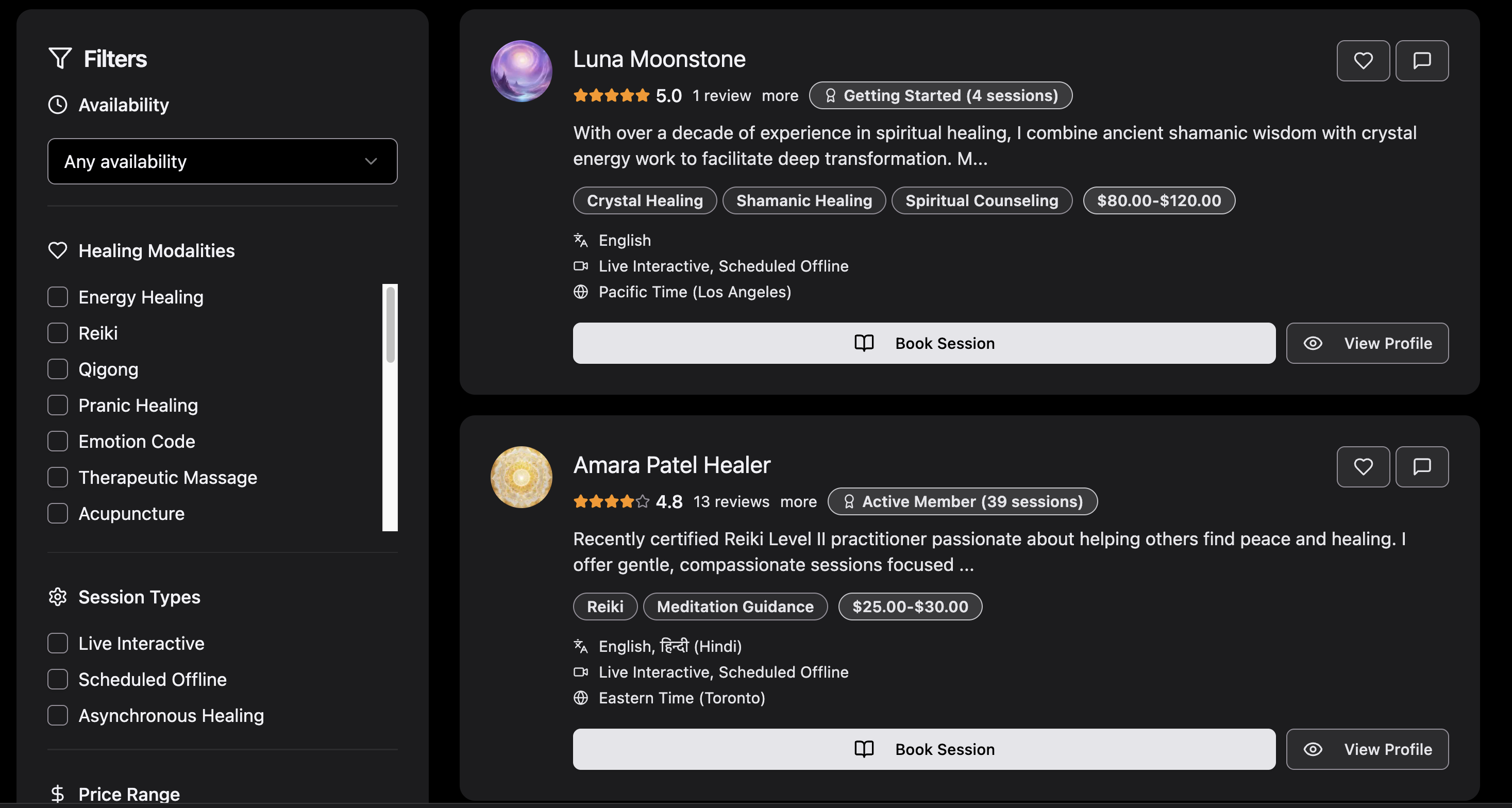 Soul Energy App - Distance Healing - Screenshot 2 showing product features and functionality