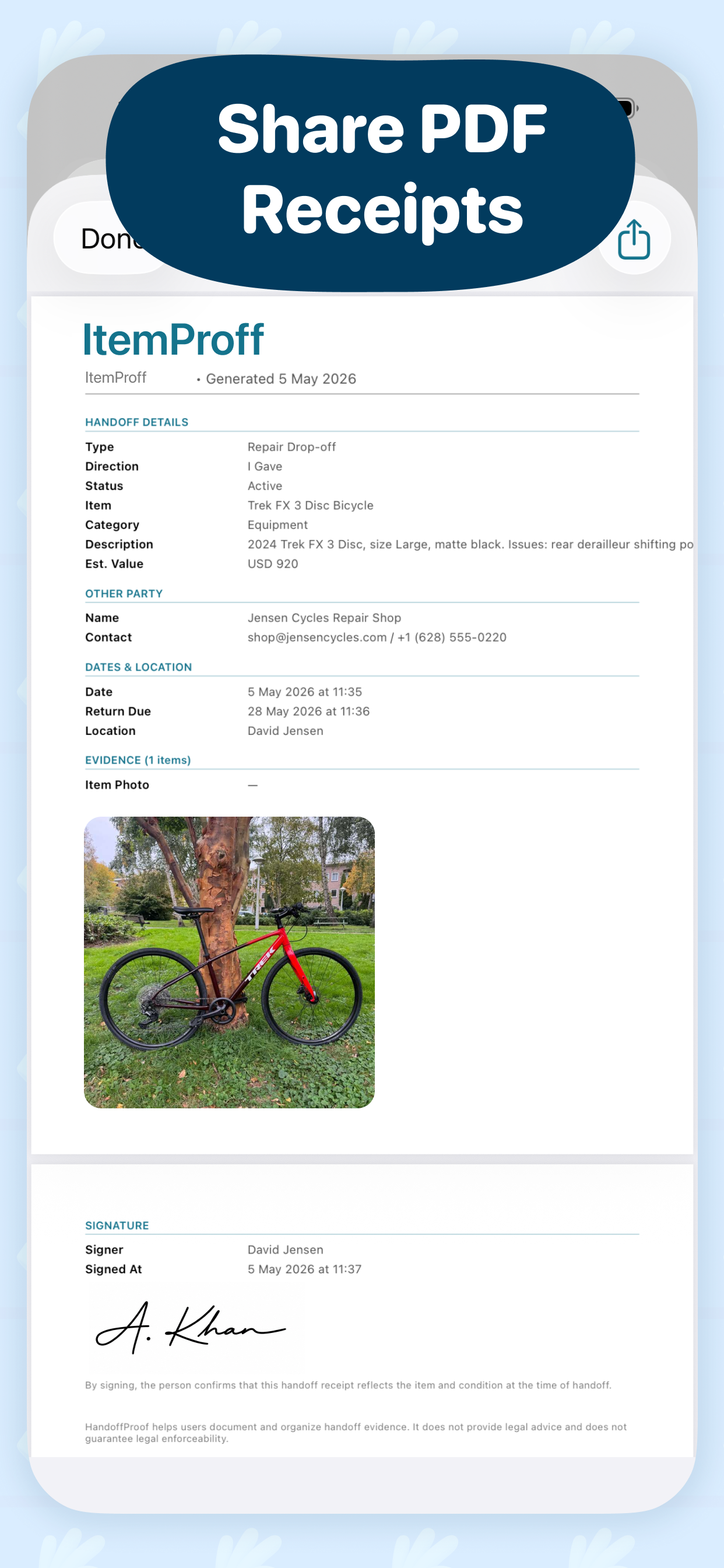 ItemProof iOS app gallery image