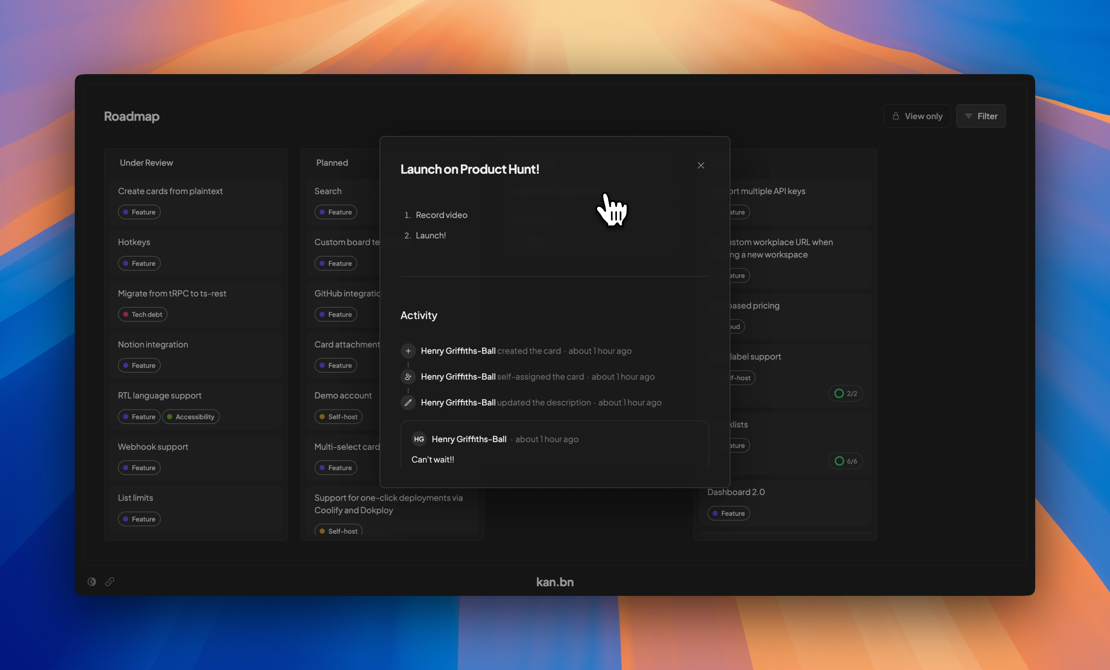 Kan.bn - Takımlar ve yapımcılar için Trello'ya açık kaynak alternatifi medya 10