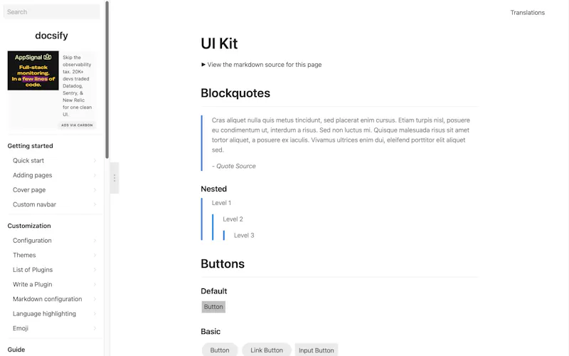 docsify screenshot 3