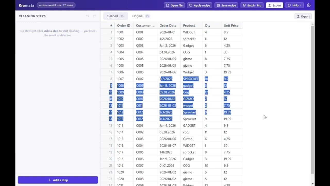 Turn spreadsheets into recipes gallery image