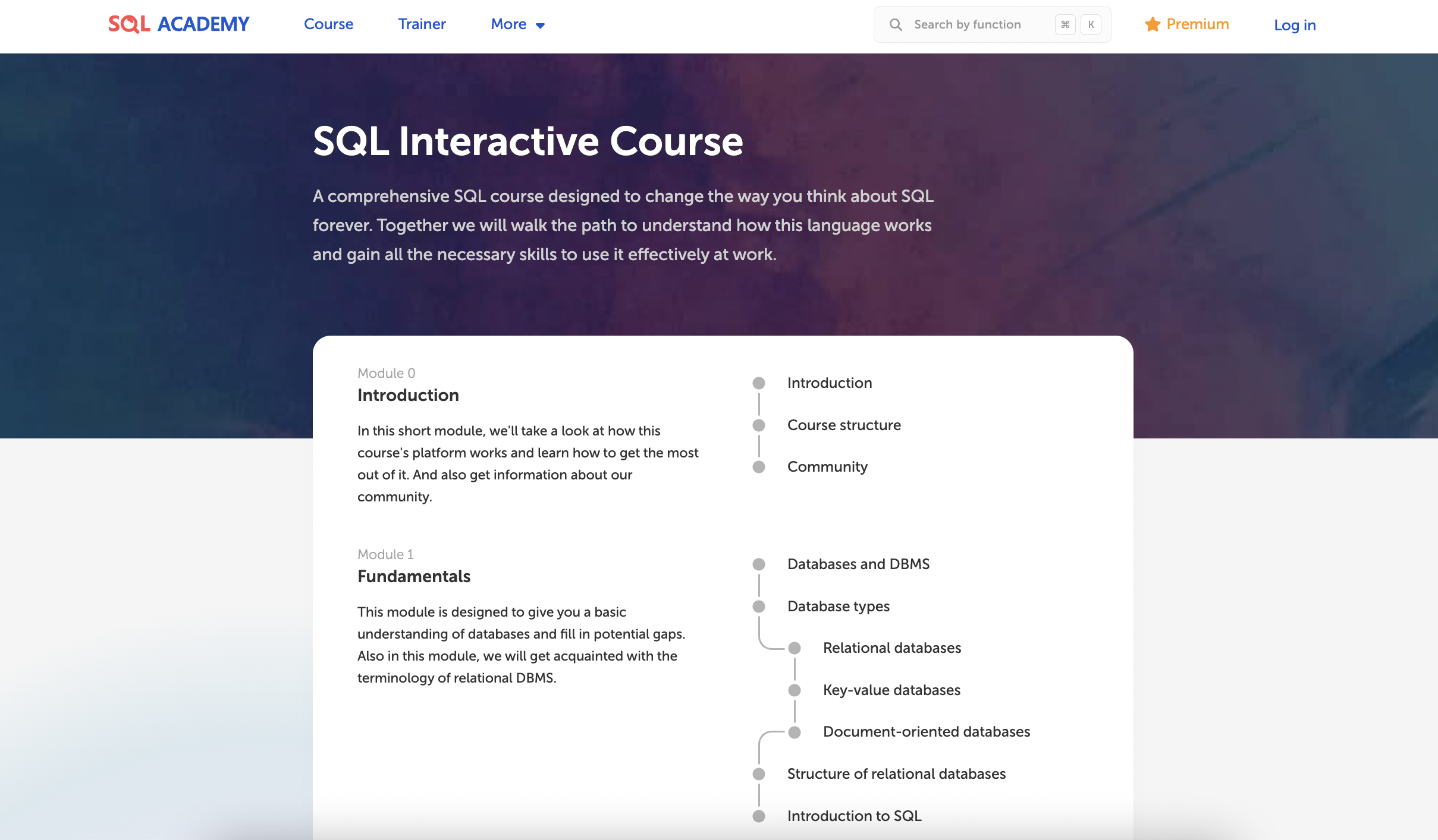 SQL 아카데미 v2.0 - 최고의 온라인 무료 SQL 코스 및 운동 트레이너 미디어 2