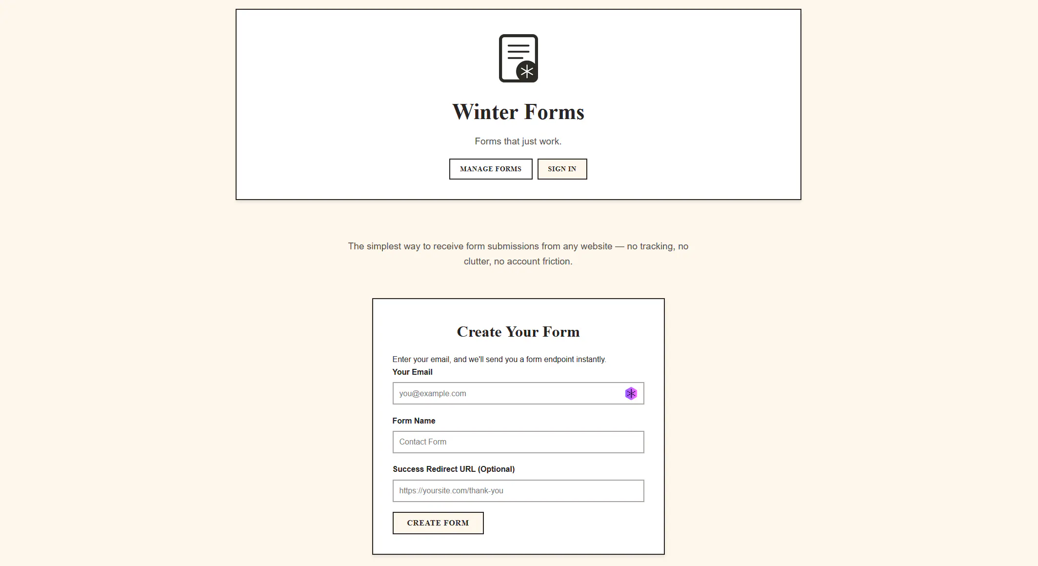 Winter Forms 제품 배너