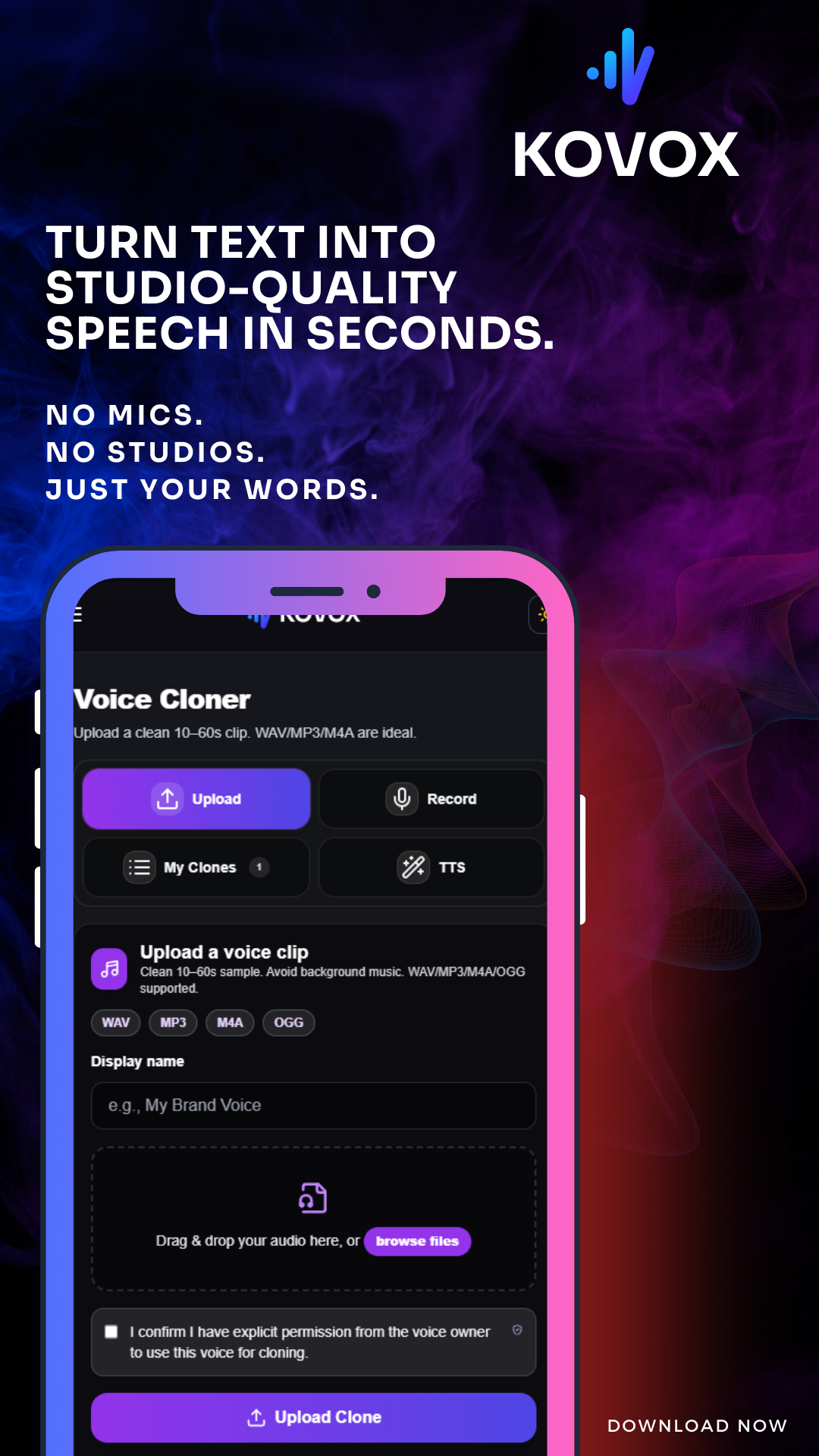 Kovox - Voci di intelligenza artificiale ultra-realistiche per creatori e marchi media 2