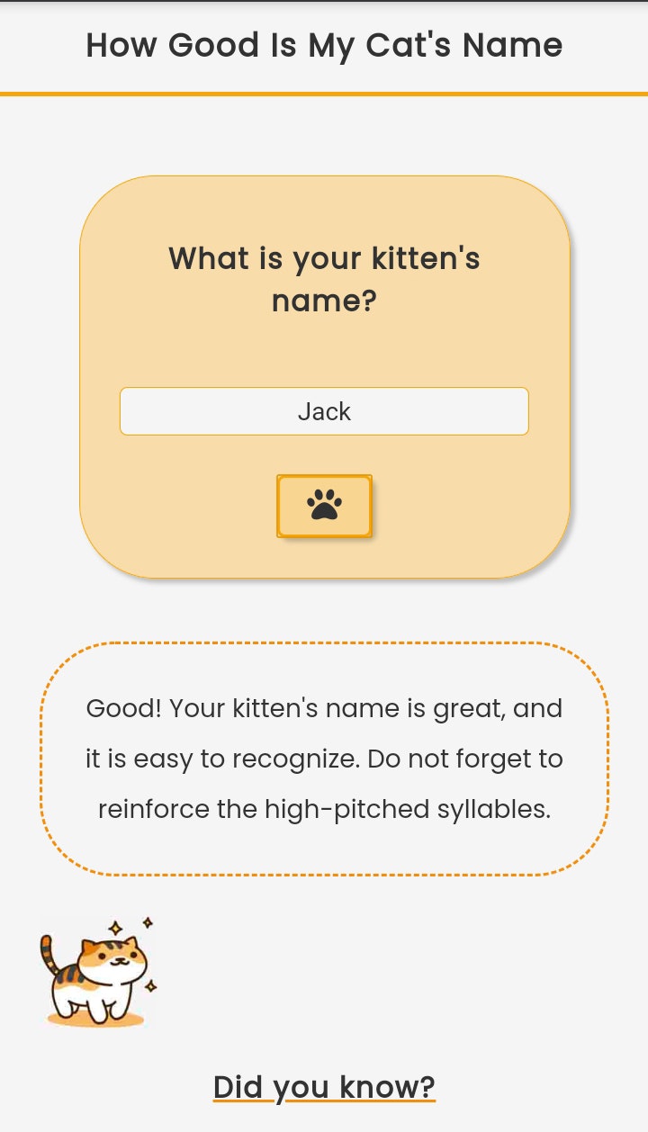 How Good Is My Cat's Name gallery image