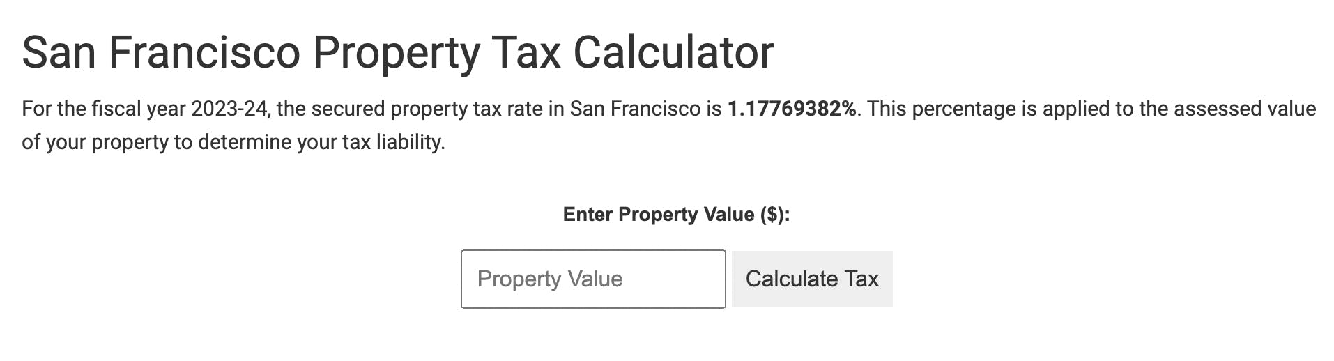 San Francisco Property Tax Calculator media 1
