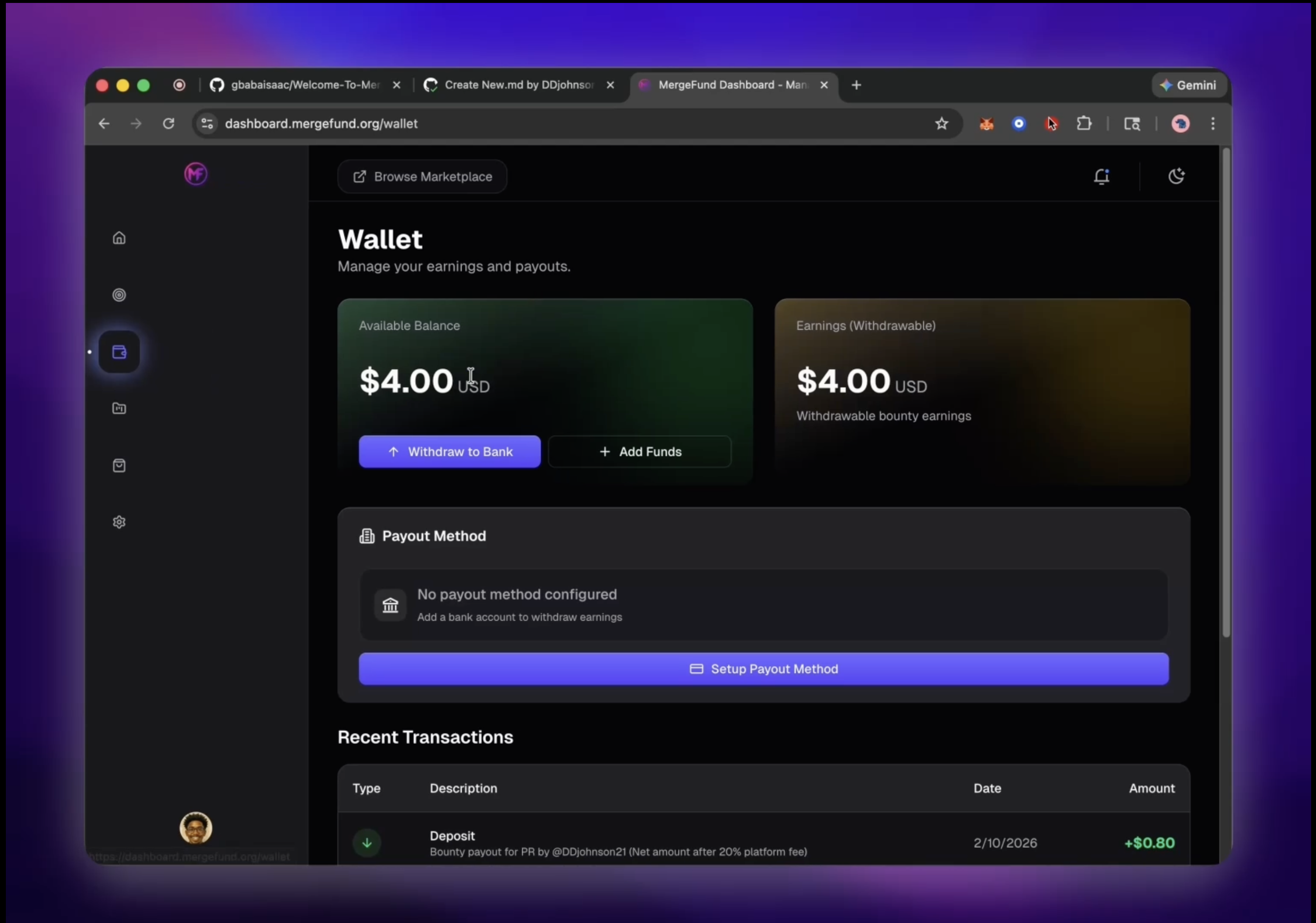 MergeFund - Screenshot 2 showing product features and functionality