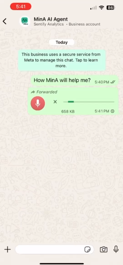 MinA – AI Meeting Assistant on WhatsApp gallery image