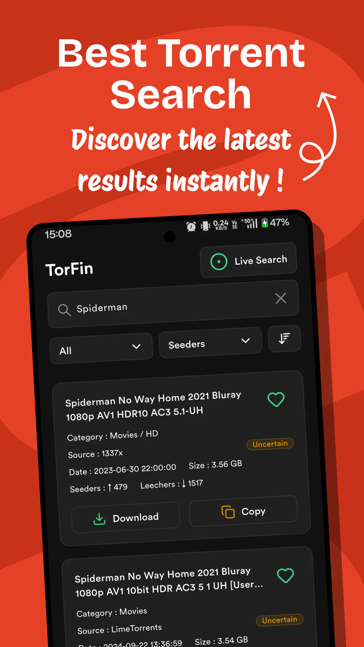 TorFin - Torrent Search App gallery image