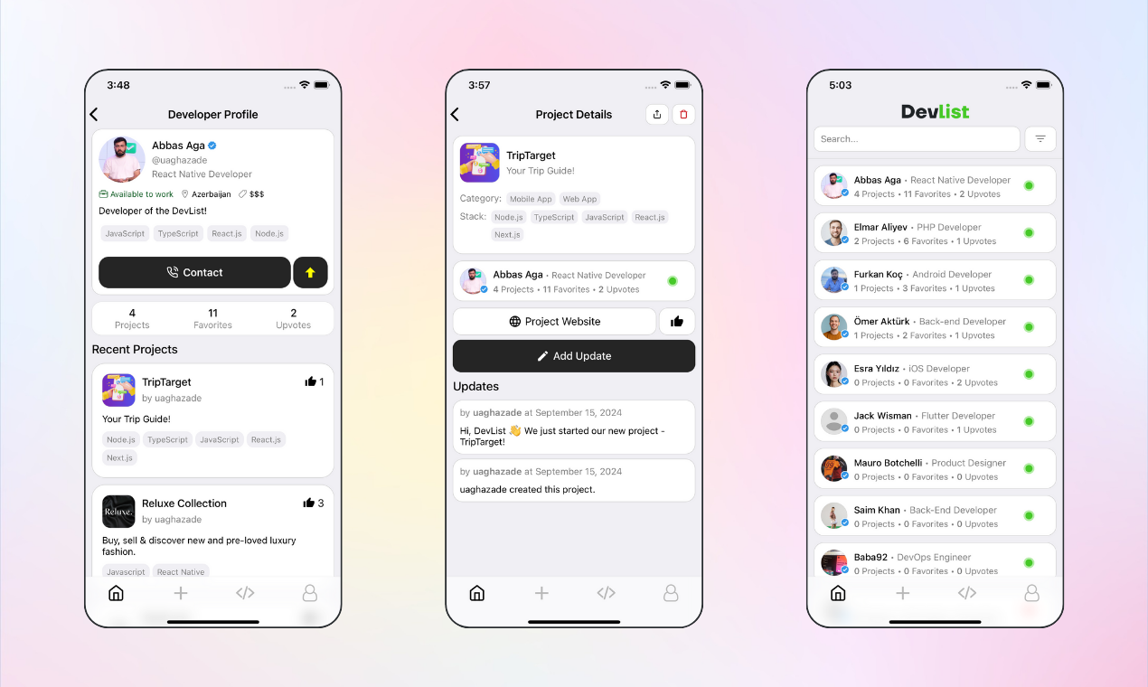 Mídia 2 de Devlist - Mostre seu trabalho, encontre talentos e conecte -se com desenvolvedores