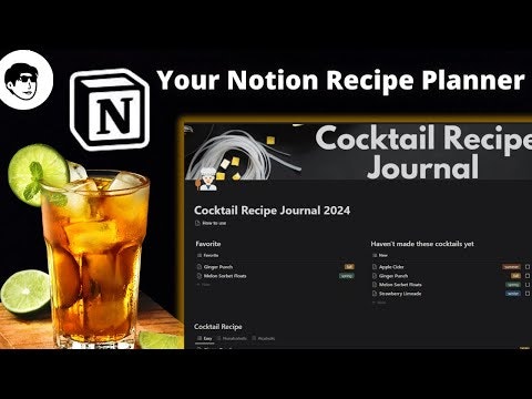 Cocktail Recipe Journal Notion Templates gallery image