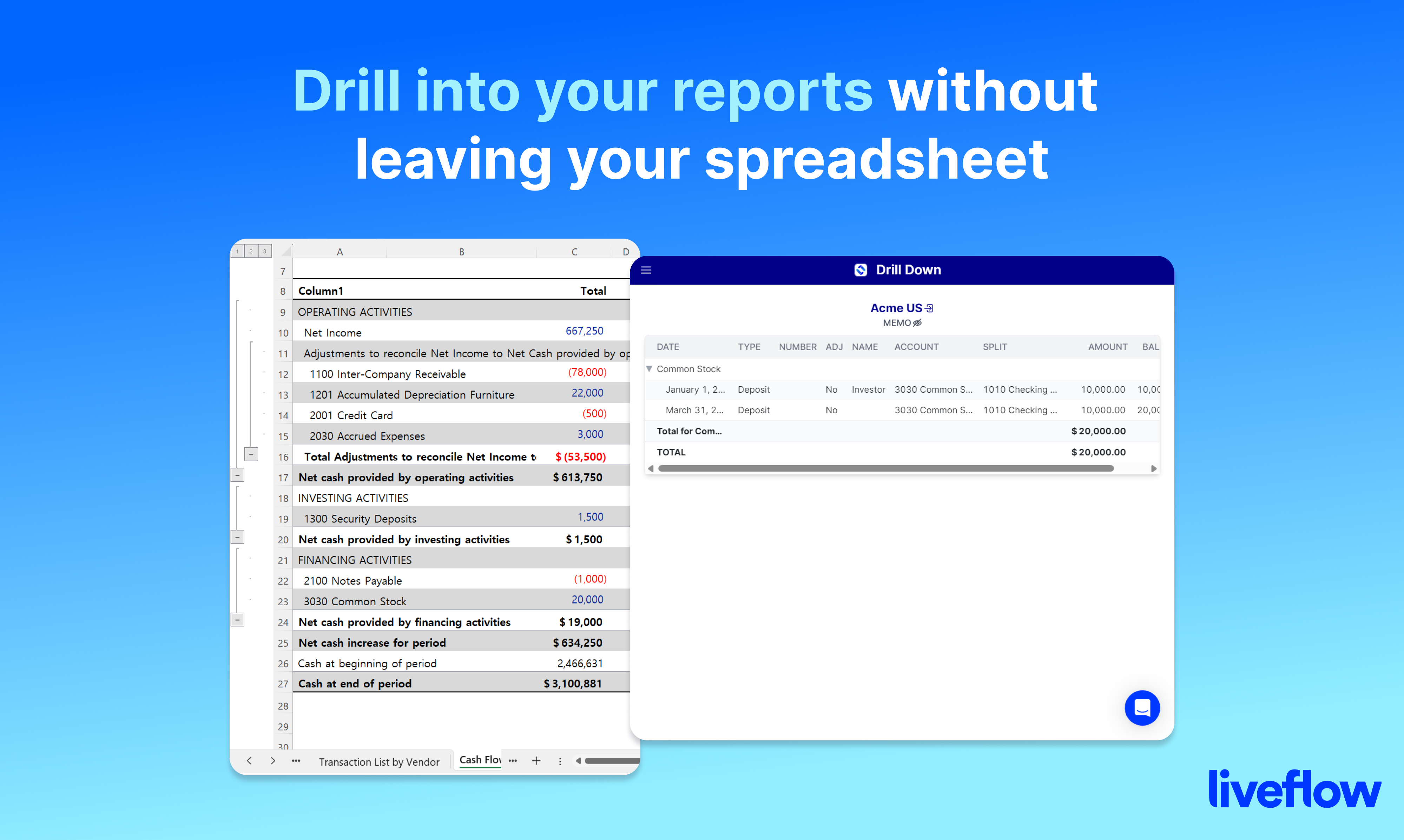 Excel için LiveFlow - Excel modellerinizi canlı verilerle güçlendirin! medya 6