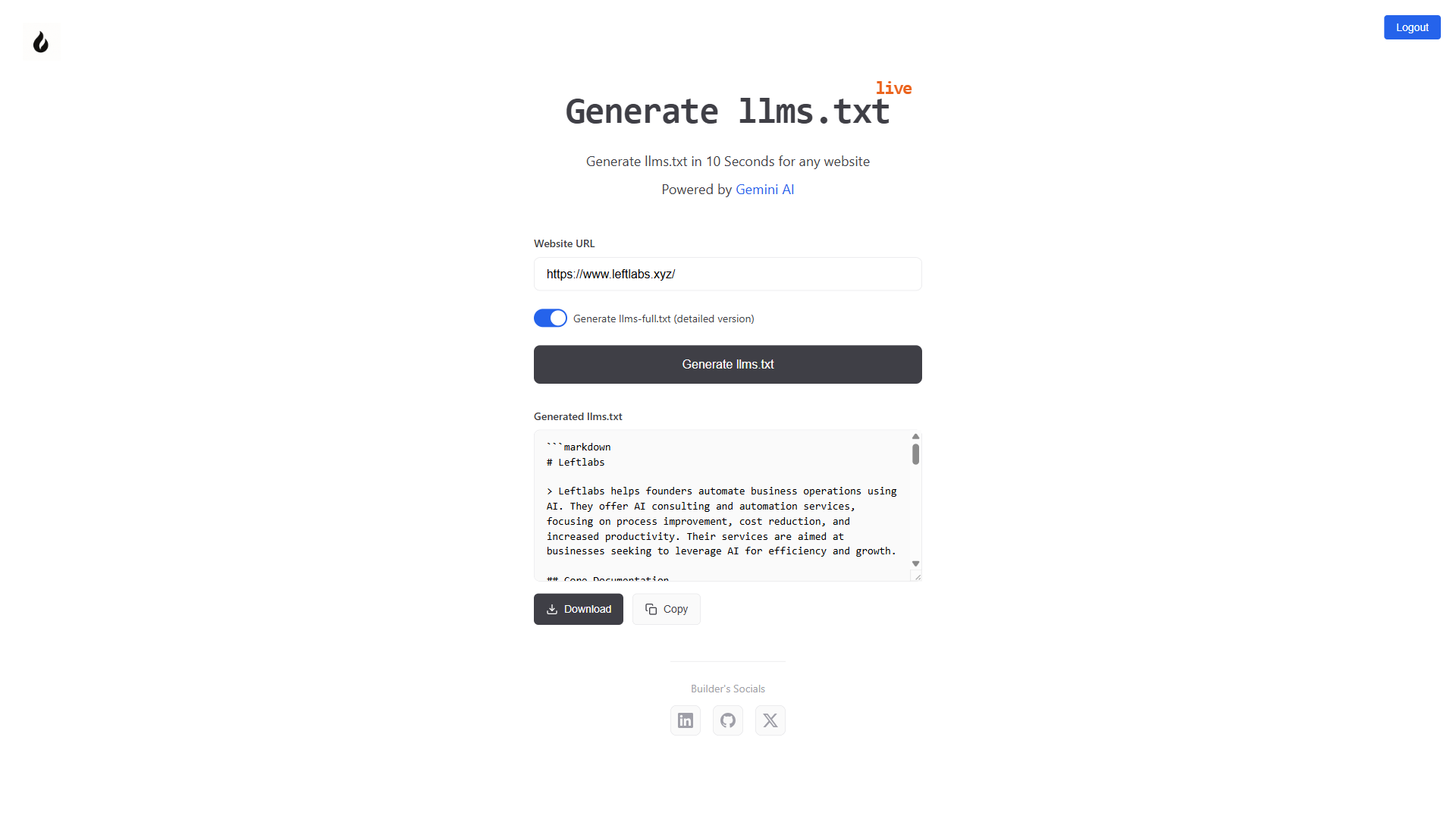 llms.txt-अपनी वेबसाइट AI-READABLE बनाएं - AI को आसानी से पढ़ने में मदद करने के लिए llms.txt उत्पन्न करें मीडिया 2