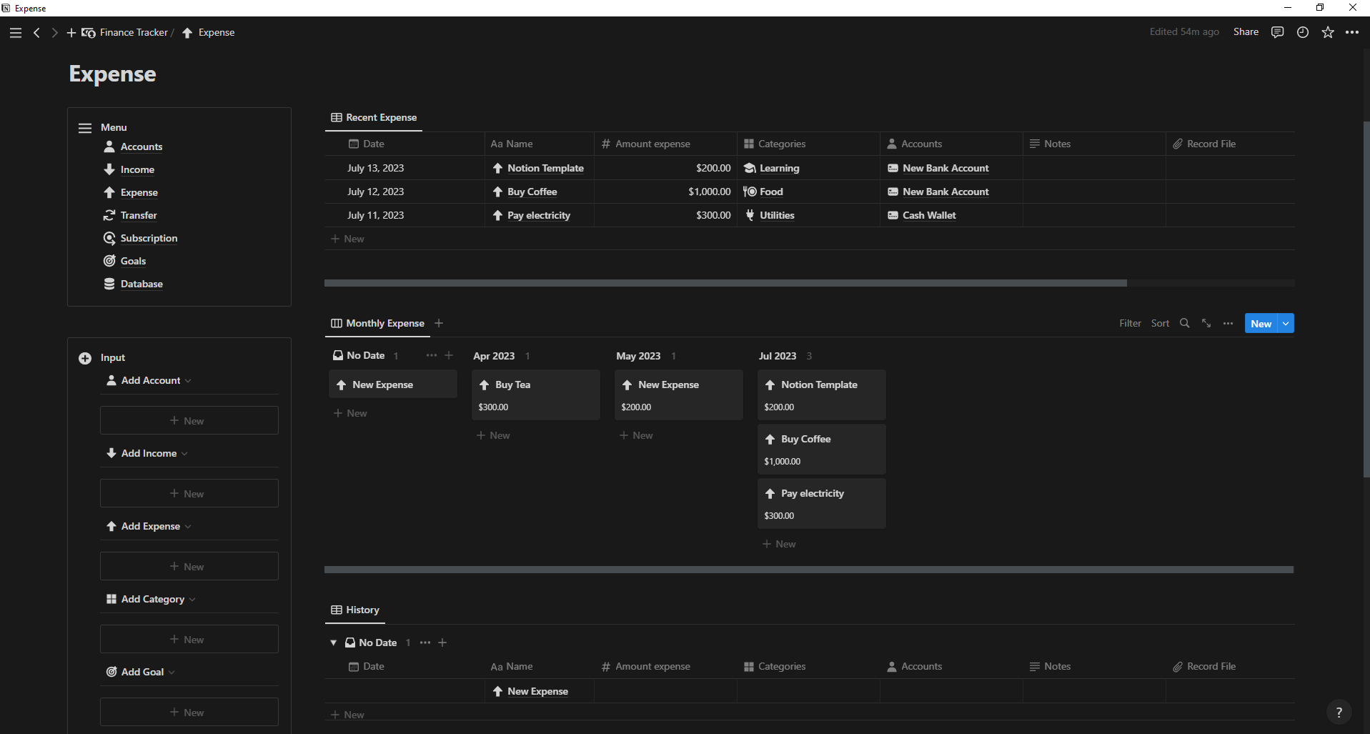 Notion Finance Tracker gallery image