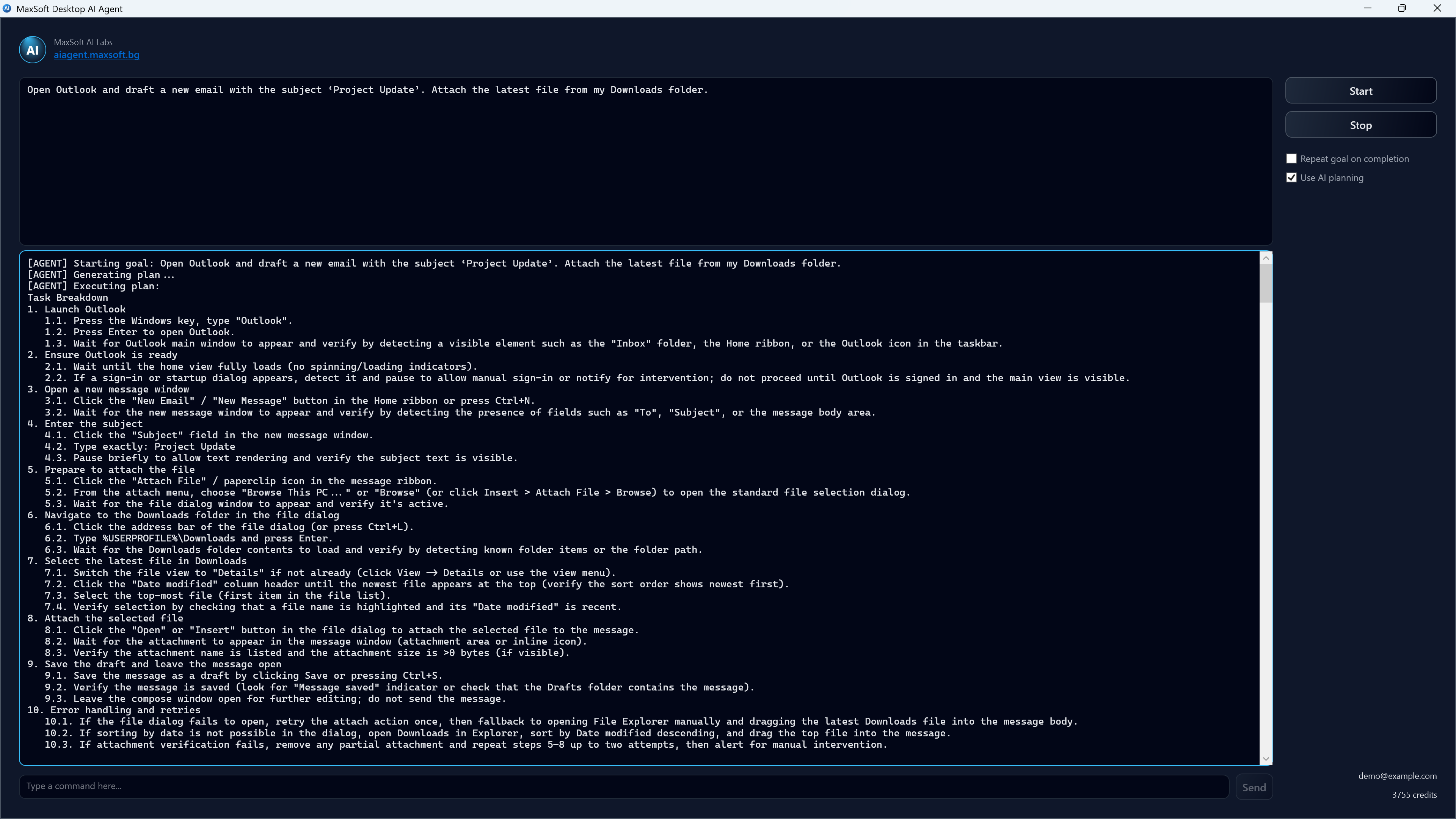 MaxSoft Desktop AI Agent - Screenshot 3 showing product features and functionality
