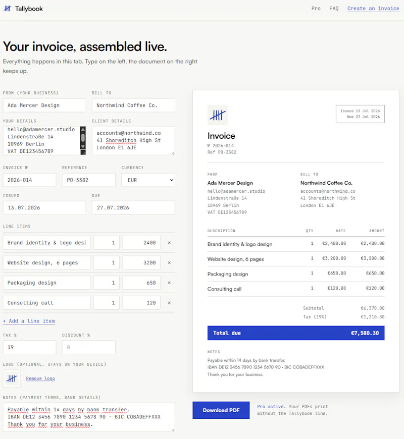 Tallybook screenshot 2