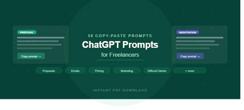 50 ChatGPT Prompts for Freelancers screenshot 1