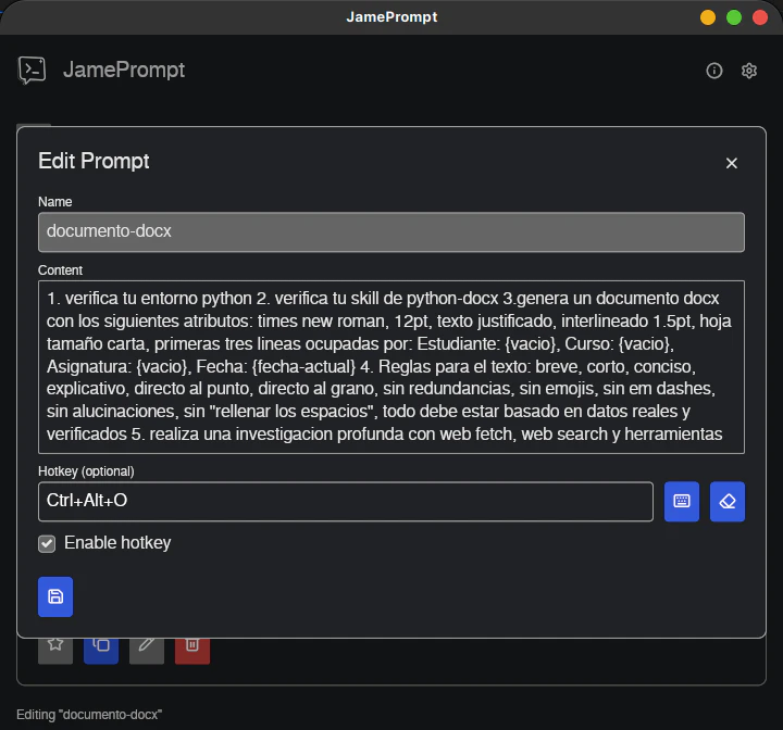 JamePrompt screenshot 3
