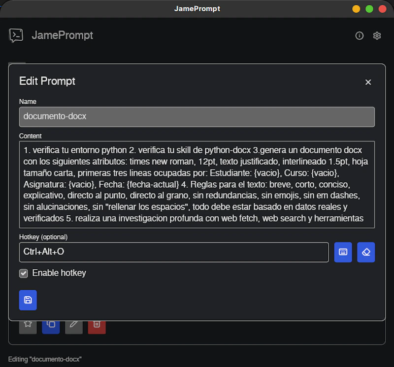 JamePrompt screenshot 4